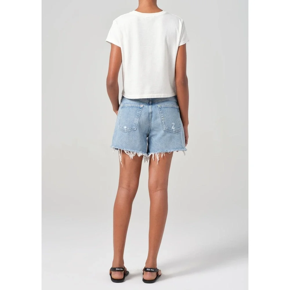 Agolde Parker Vintage Cut Off Distressed Denim Jean Short